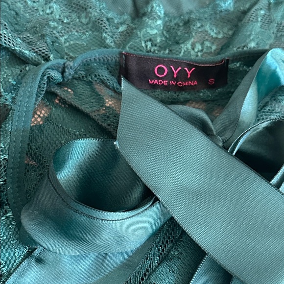 Lingerie One Piece Lace Halter Size Small Green NWOT - Picture 3 of 3